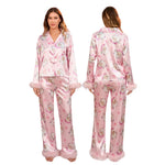 Festive Feather Cuff Pajama Set