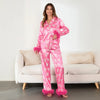 Festive Feather Cuff Pajama Set