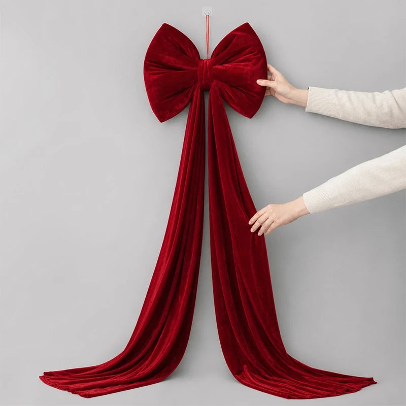 Thickened Oversized Wine Red Holiday Bow