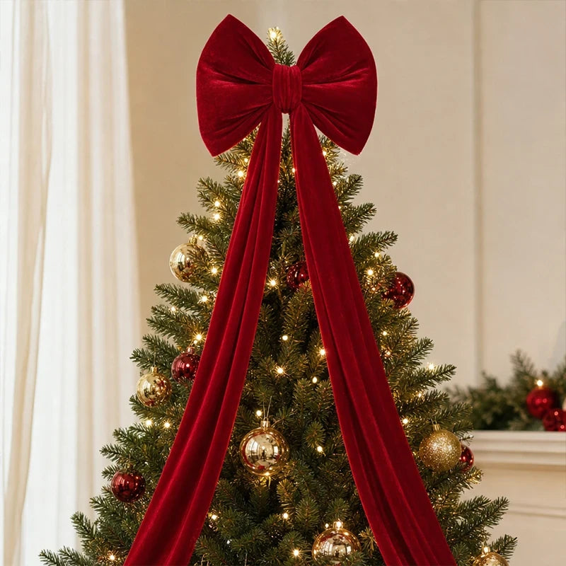 Thickened Oversized Wine Red Holiday Bow