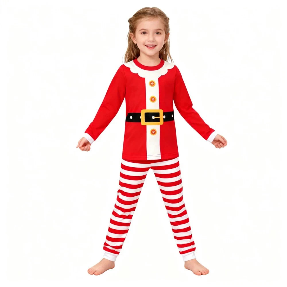 Kids Christmas Striped Pajama Set