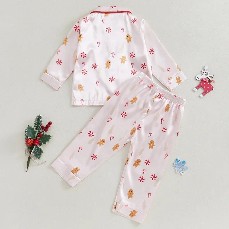 Kids Christmas Gingerbread Pajama Set