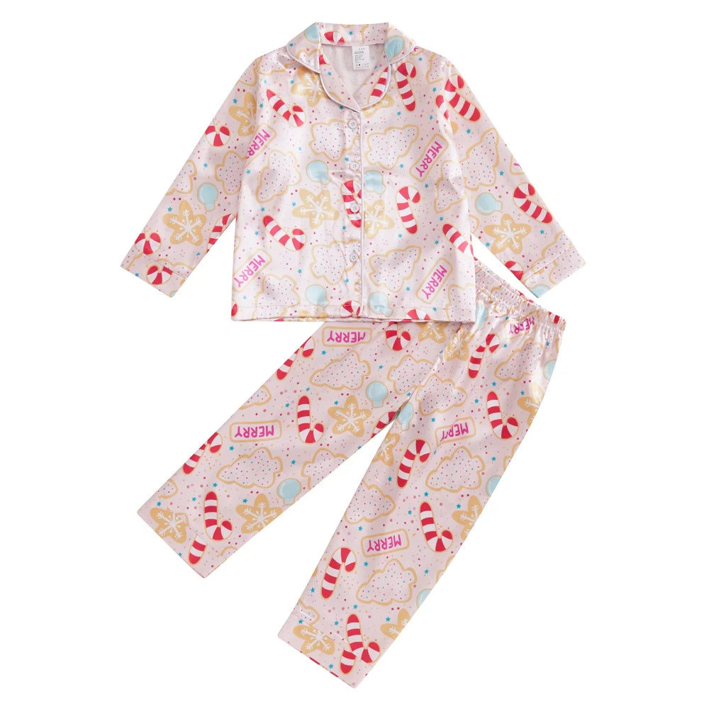 Kids Christmas Gingerbread Pajama Set