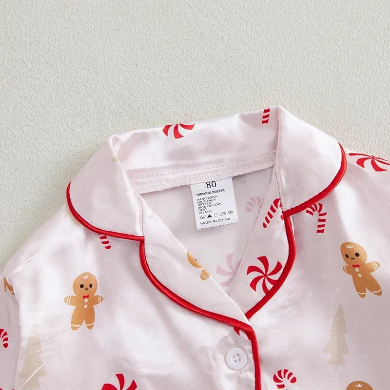Kids Christmas Gingerbread Pajama Set