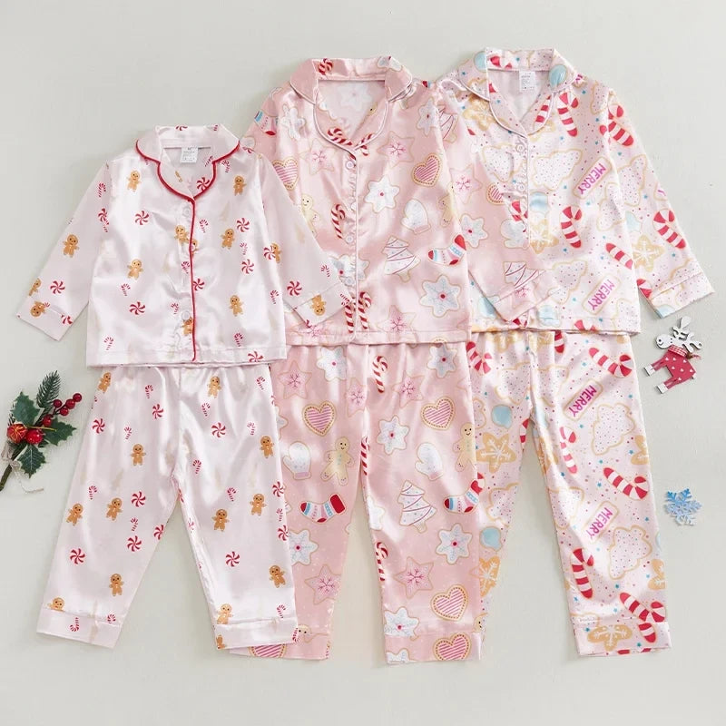 Kids Christmas Gingerbread Pajama Set