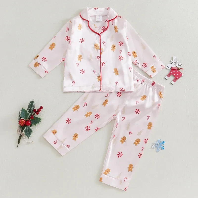 Kids Christmas Gingerbread Pajama Set