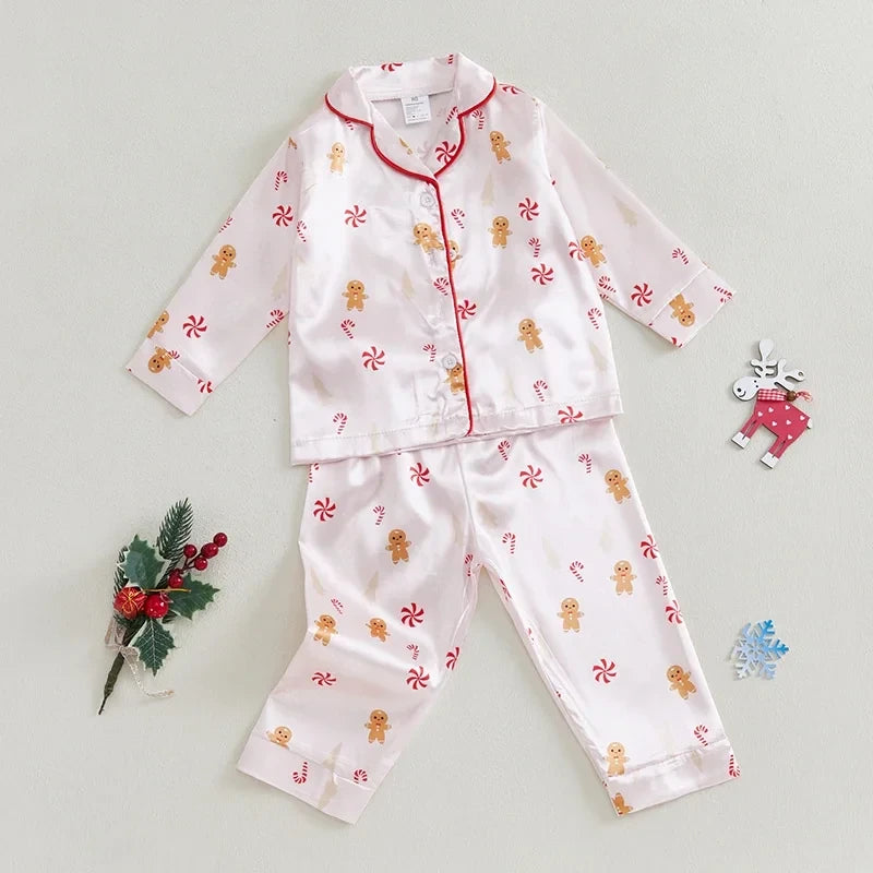 Kids Christmas Gingerbread Pajama Set