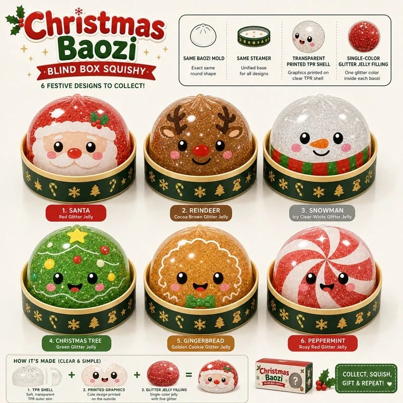 Christmas Dumpling Steamed Bun Decompression Toy