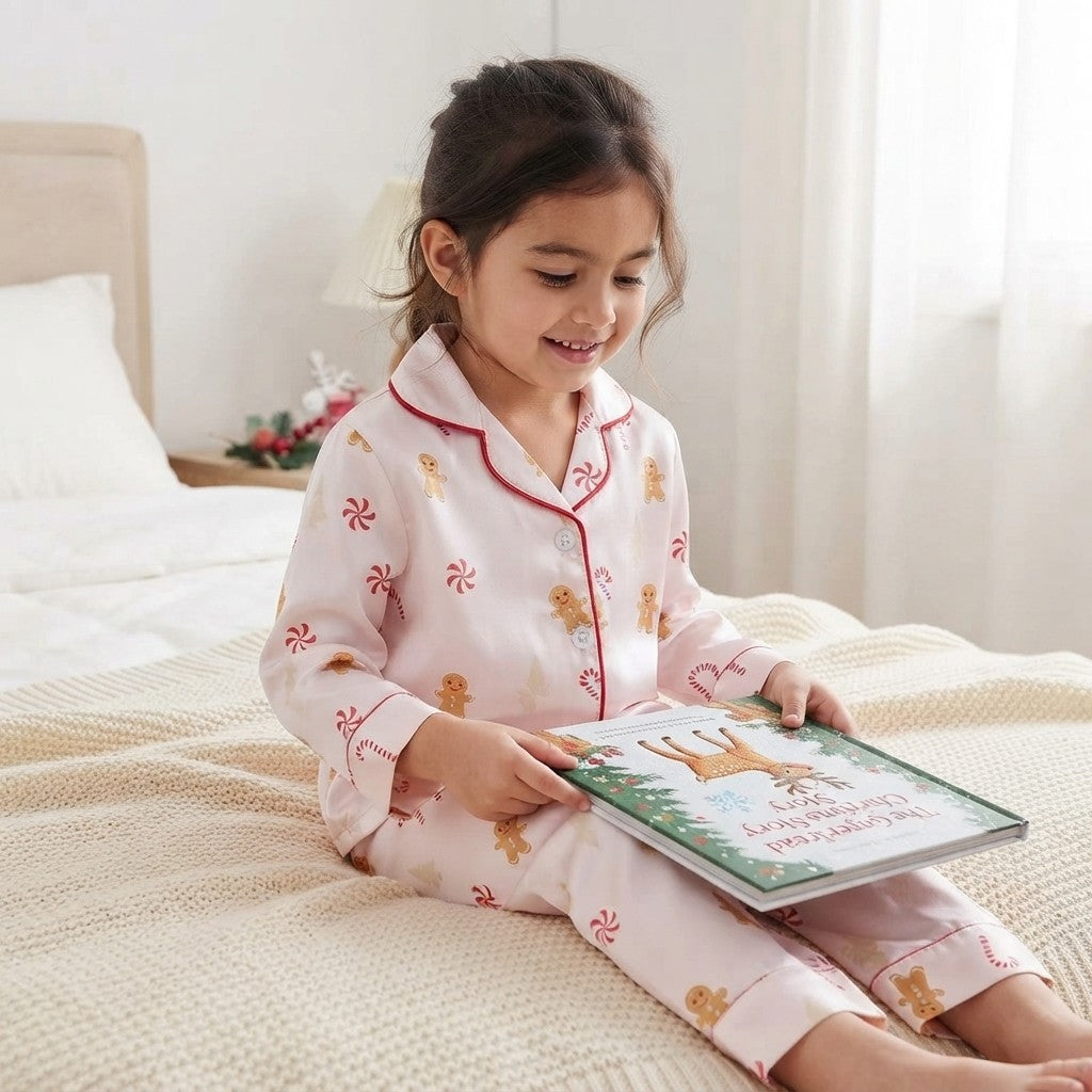 Kids Christmas Gingerbread Pajama Set