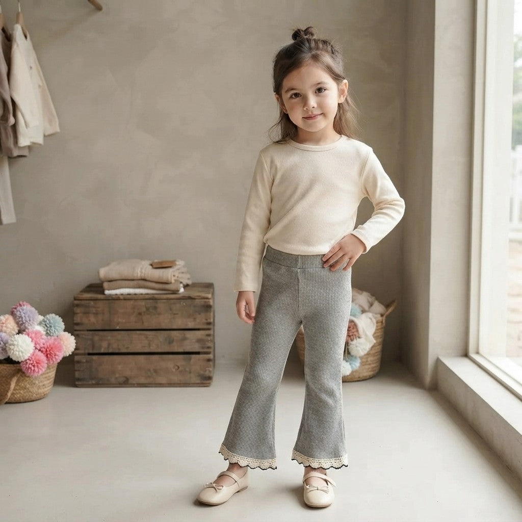 Soft Cotton Flared School Trousers
